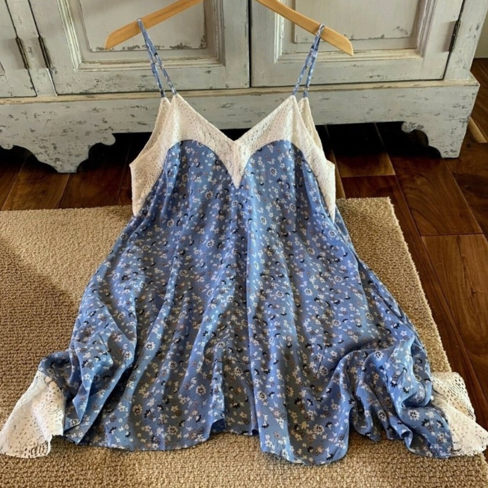 Boho Layering Lace Embroidered Floral Tank Dress